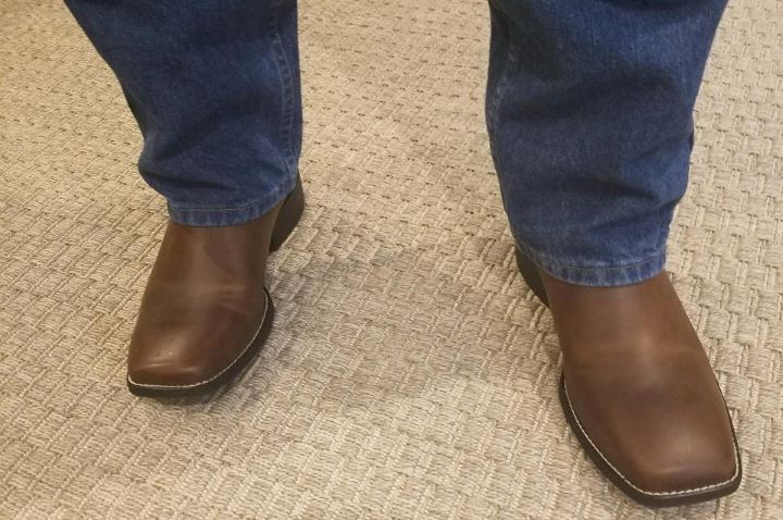 Wearing out the comfortable cushioned cowboy work boots from Ariat