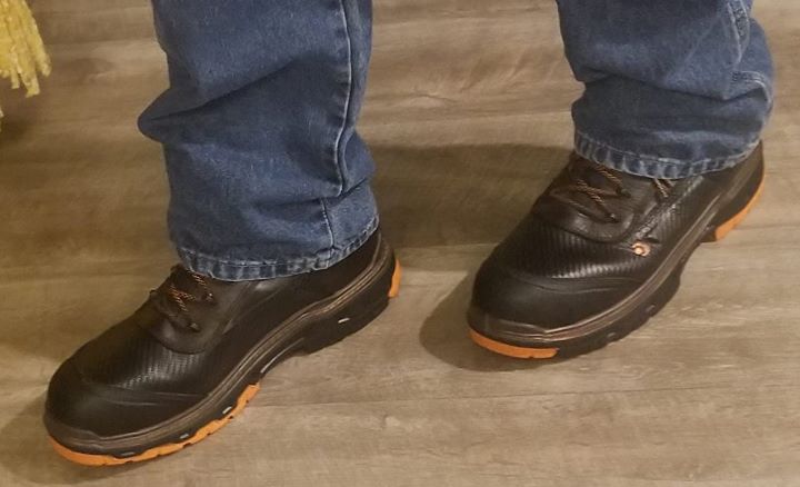 Wearing out the wolverine work boot in a brown color