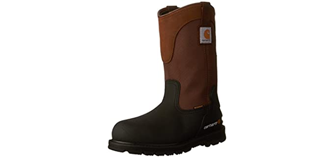 Carhartt Men's Wellington - Waterproof Pull-On Steel Toe Work Boot