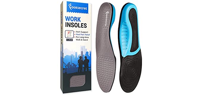 FootSecret Unisex Heel Pain - Work Boot Insole for Plantar Fasciitis