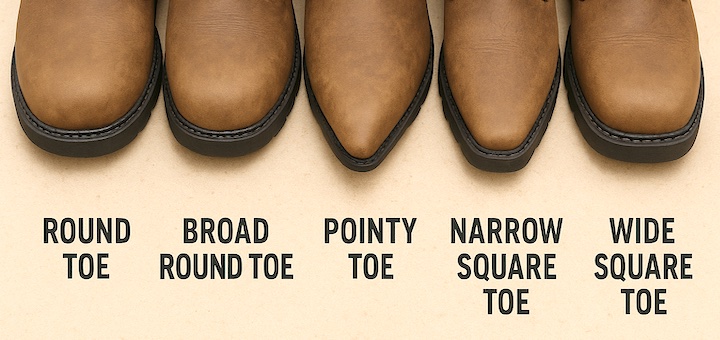 Types of Toe Styles of Work Boots