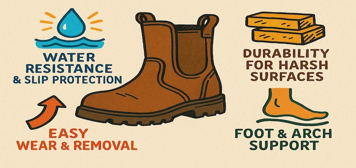 Concrete Workers’ Best Pull-On Work Boot Features