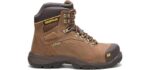 CAT Footwear Men's Caterpillar Diagnostic Hi ST - Leather Work Boots for Plantar Fasciitis