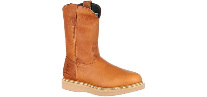 Georgia Boot Men's Wellington - Contractors' Wide Feet's Orthopedic Pull-On Work Boots
