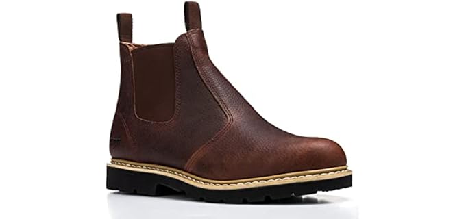 Golden Fox Men's Romeo Chelsea - Pull-On Minimalist Work Boots 