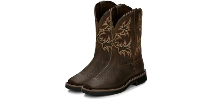 Justin Men's Driller 11 - Square Toe Slip-On Work Boots