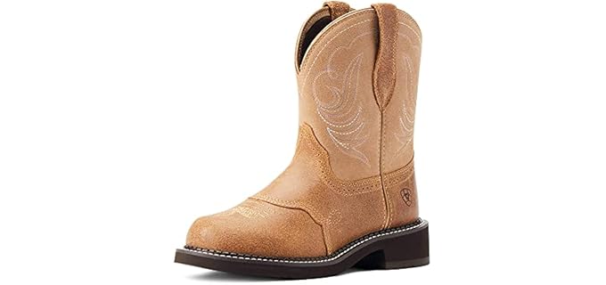 Ariat Women's Fatbaby - Raised Heel Pull-On Western Work Boots