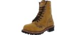 AdTec Men's Crazy Horse - Soft-Toe Logger Work Boot with Lug Sole Grip