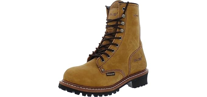 AdTec Men's Crazy Horse - Soft-Toe Logger Work Boot with Lug Sole Grip