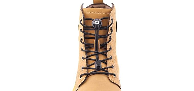 RJ-Sport Unisex Extra Long No Tie - Elastic Tieless Round Boot Lace