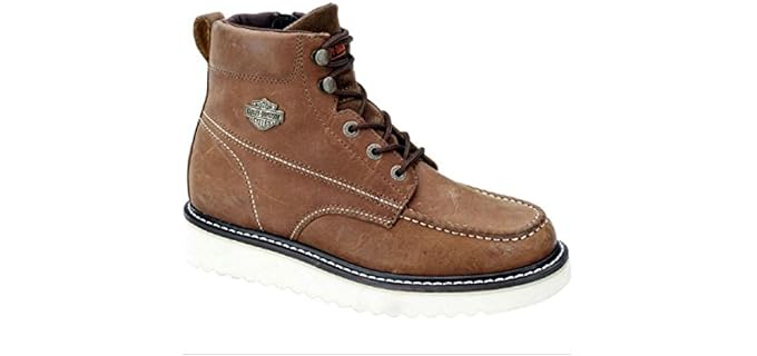 Harley-Davidson Men's Beau Motorcycle - Wedge Zipper Work Boots