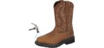 Hunthor Men's Cowboy - Steel-Toe Western Industrial Work Boots