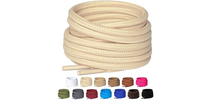 Olukssck Unisex 2 Pair Round - Heavy Duty Work Boot Laces