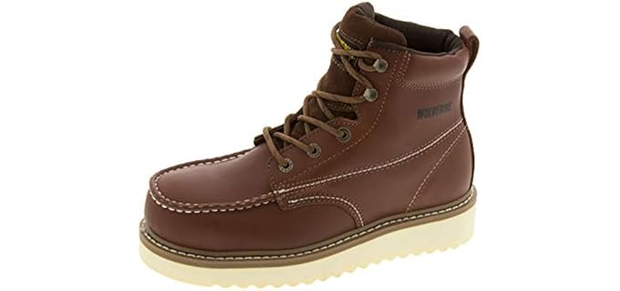 Wolverine Men's Moc Toe - Cushioned Work Boot for Diabetics & Foot Pain