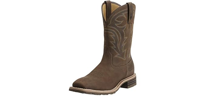 ARIAT BMVY9 Mens Hybrid Rancher Waterproof Western Boot Oily Distressed Brown 10.5