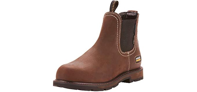 Ariat Groundbreaker Chelsea Waterproof Steel Toe Work Boot – Men’s Leather Boots