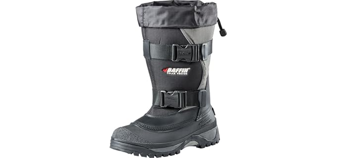 Baffin Wolf Men's Winter Boots, Tundra Rated, 14 to -22 degrees Fahrenheit, Tall Height, Black/Pewter, Size 10