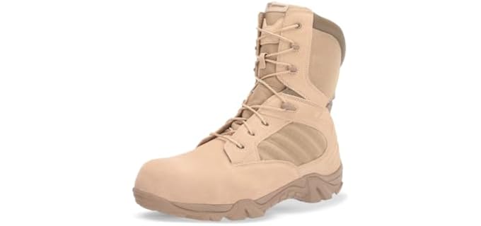 Bates Men's GX-8 Side Zip Composite Toe Work Boot, Desert, 11 XW US