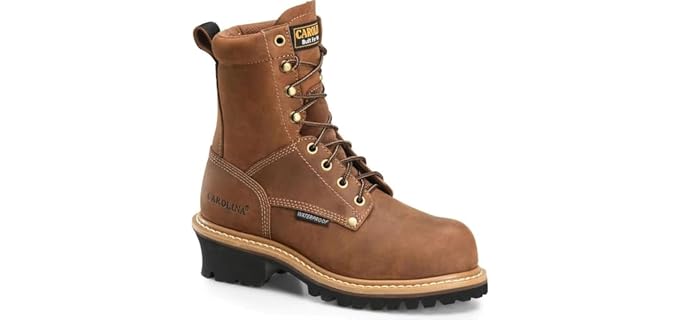 Carolina Women’s Elm 8” Waterproof Comp Toe Logger Boot, Dark Brown - 7 M
