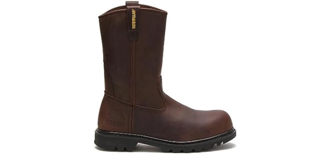 Caterpillar Men's Revolver Pull-On Steel Toe Boot,Dark Brown,9 W US