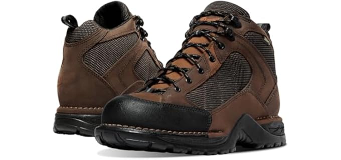 Danner Radical 452 5.5” Waterproof Hiking Boots for Men with Sanded Nubuck Leather, Scuff-Proof Toe Cap, Breathable Gore-Tex & Traction Outsole, Dark Brown - 10 D