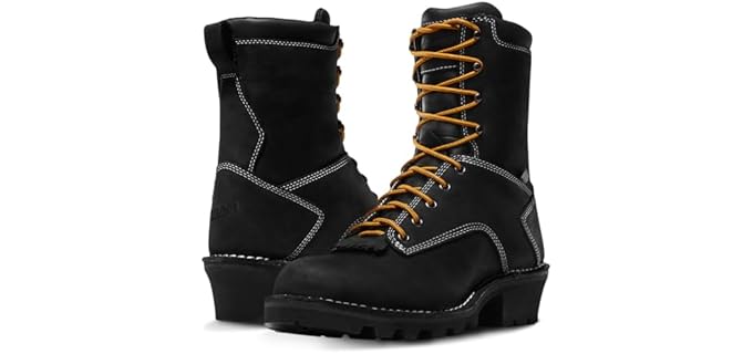 Danner Logger Boots for Men Waterproof Work Boots, Black - 9D