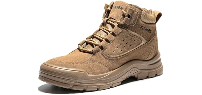 Furuian Steel Toe Boots for Men Women Lightweight Work Boots Pioneer Series | ASTM Certificated Safety Shoes, Width Options, Non Slip Rubber Sole, Comfortable Work Shoes for Construction, Warehouse, Yard