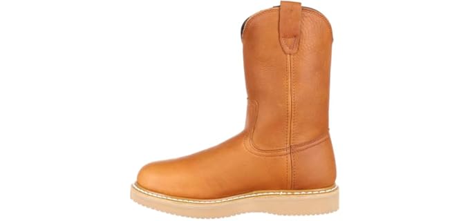 Georgia Boot Men's Wedge Wellington Work Shoe, Barracuda Gold, 12 M US