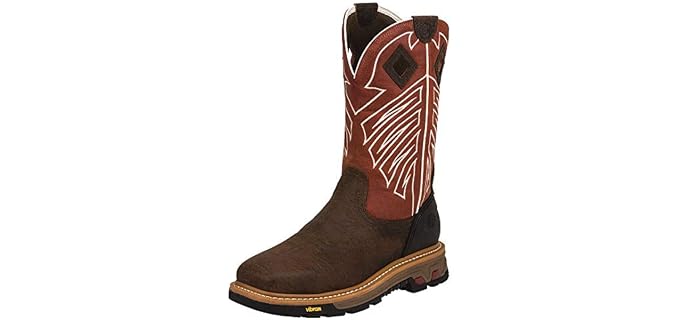 Justin Original Work Boots Men's Commander X5 Steel Toe Work Boot Chestnut 9.5 EE
