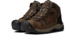 KEEN Utility Men's Flint 2 Mid Height Soft Toe Waterproof Non Slip Work Boots, Black Olive/Brindle, 11 Wide
