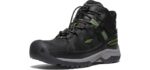 KEEN Kids' Targhee Mid Height Waterproof Hiking Boots, Black/Campsite, 8 Little Kid US