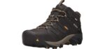 KEEN Utility Men's Lansing Mid Height Steel Toe Waterproof Work Boots, Raven/Tawny Olive, 10.5 US