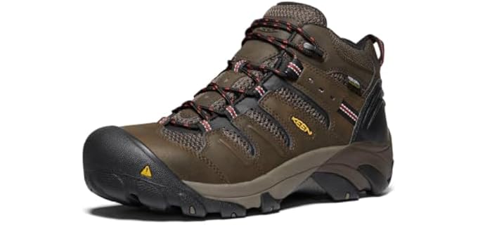 KEEN Utility Lansing Mid Waterproof Steel Toe Cascade Brown/Brindle 10.5 D (M)
