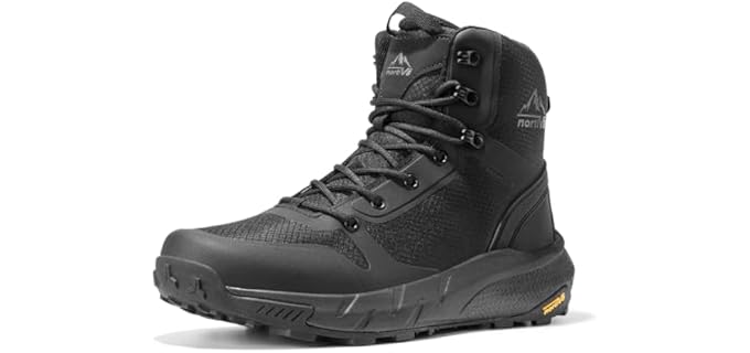 NORTIV 8 Men's Military Tactical Boot Lightweight Comfortable Boots for Work All Day Side Zipper Motorcycle Combat Hiking Boots 8 Inches Metrostrike,Size 10,Black,SNMT241M