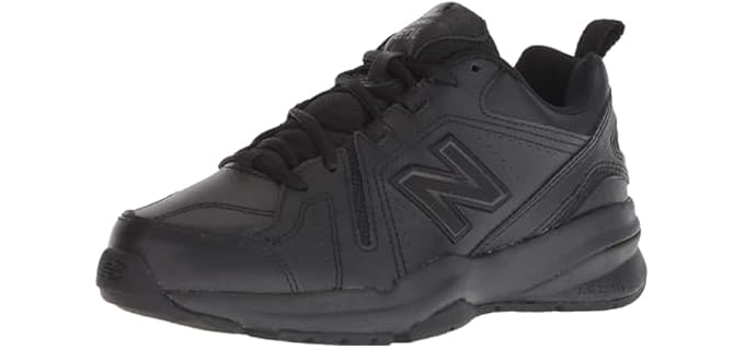 New Balance Women's 608 V5 Casual Comfort Cross Trainer, Black/Black, 9.5 Wide