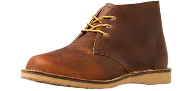 Red Wing Shoes Heritage Weekender Chukka 3622 Men Boot, Copper, 10.5 D | Medium (D), Copper Rough & Tough Leather, Full Grain Oiled and Waxed, Stitchdown, Hill Outsole