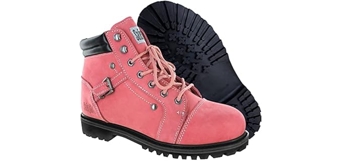 Safety Girl Women's Steel Toe Work Boots - Pink - 8M