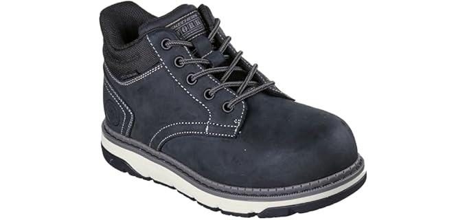 Skechers Work Flex Boot Fallow Slip Resistant Lace-Up Boot Black