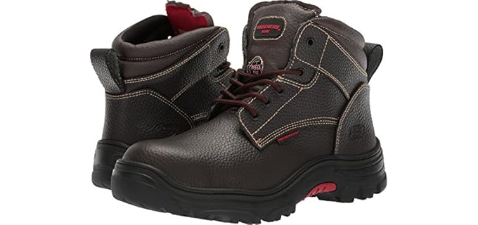 Skechers mens Burgin-tarlac Industrial Boot, Brown Embossed Leather, 11 US