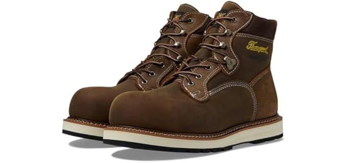 Thorogood Iron River 6” Leather Waterproof Work Shoes for Men with Composite Safety Toe Oil and Slip-Resistant Outsole, Crazyhorse - 11 Narrow