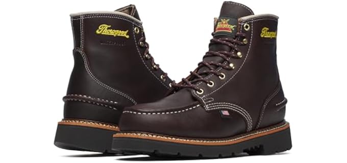 Thorogood 1957 Flyway 6” Waterproof Moc Toe Hunting Boots for Men - Premium Full-Grain Leather with Slip-Resistant Heel Outsole and Shock-Absorbing Footbed, Briar Pitstop - 11 W US