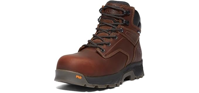 Timberland PRO Men's TiTAN EV 6 Inch Composite Safety Toe Waterproof Industrial Work Boot, Teak Trailblazer Brown-2024 NEW, 8 M US