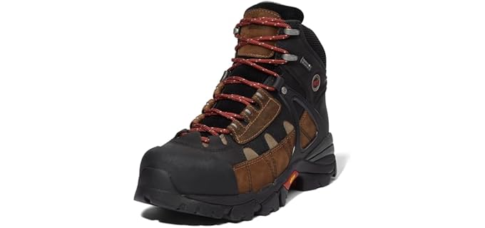 Timberland PRO Men's Hyperion 6 Inch XL Alloy Safety Toe Waterproof Industrial Hiker Work Boot, Brown-2024 NEW, 10.5 M US