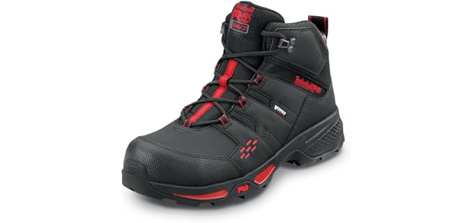 Timberland PRO Mens 6 Black/Red Switchback LT Comp Toe WP SRO Boot 12.0 W