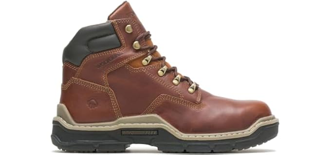 Wolverine Men's Raider DuraShocks 6 Inch Composite Toe Construction Boot, Peanut, 10 X-Wide
